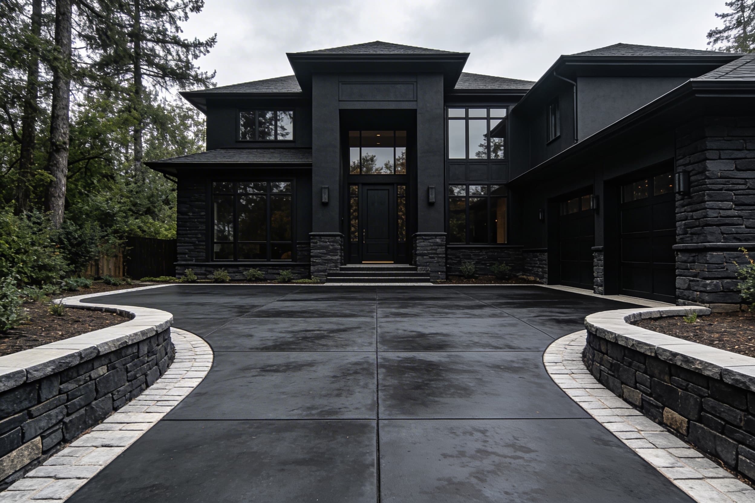 Residential driveway masonry work